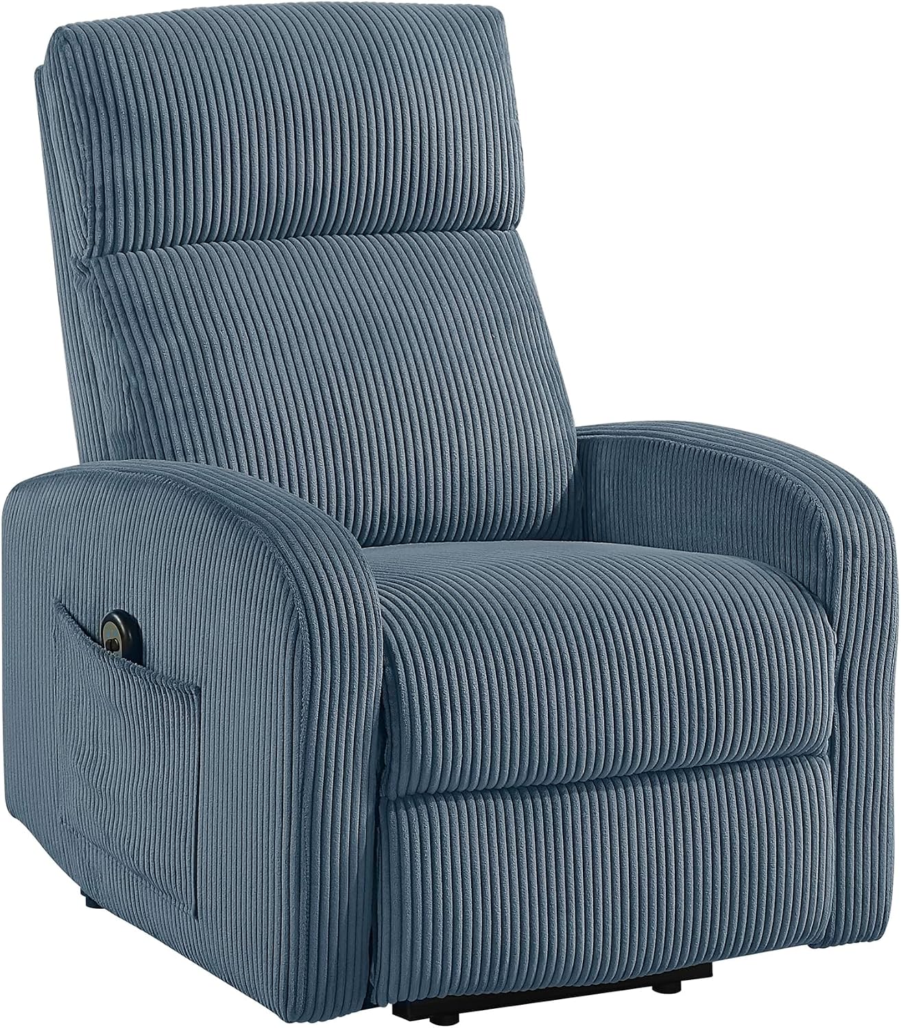 Lexicon Power Lift Recliner Chair for Elderly with Remote Control, Gentle Lift Motion, Side Pocket Armrest, Corduroy Upholstered Electric Recliner for Living Room/Bedroom, Easy Assembly, Midnight Blue