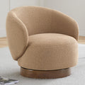 KISLOT Swivel Accent Chair Round Barrel Armchair Upholstered Performance Fabric for Living Room Bedroom Reading Waitingroom,1 PCS,Sand