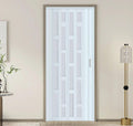 DIYHD 36X96in Glass Accordion Door for Tall Openning, Double-Wall Thick PVC Folding Interior Door with Frosted Acrylic - Blocks Views, Lets Light in, Easy Install for Closet, Utility & Room Divider