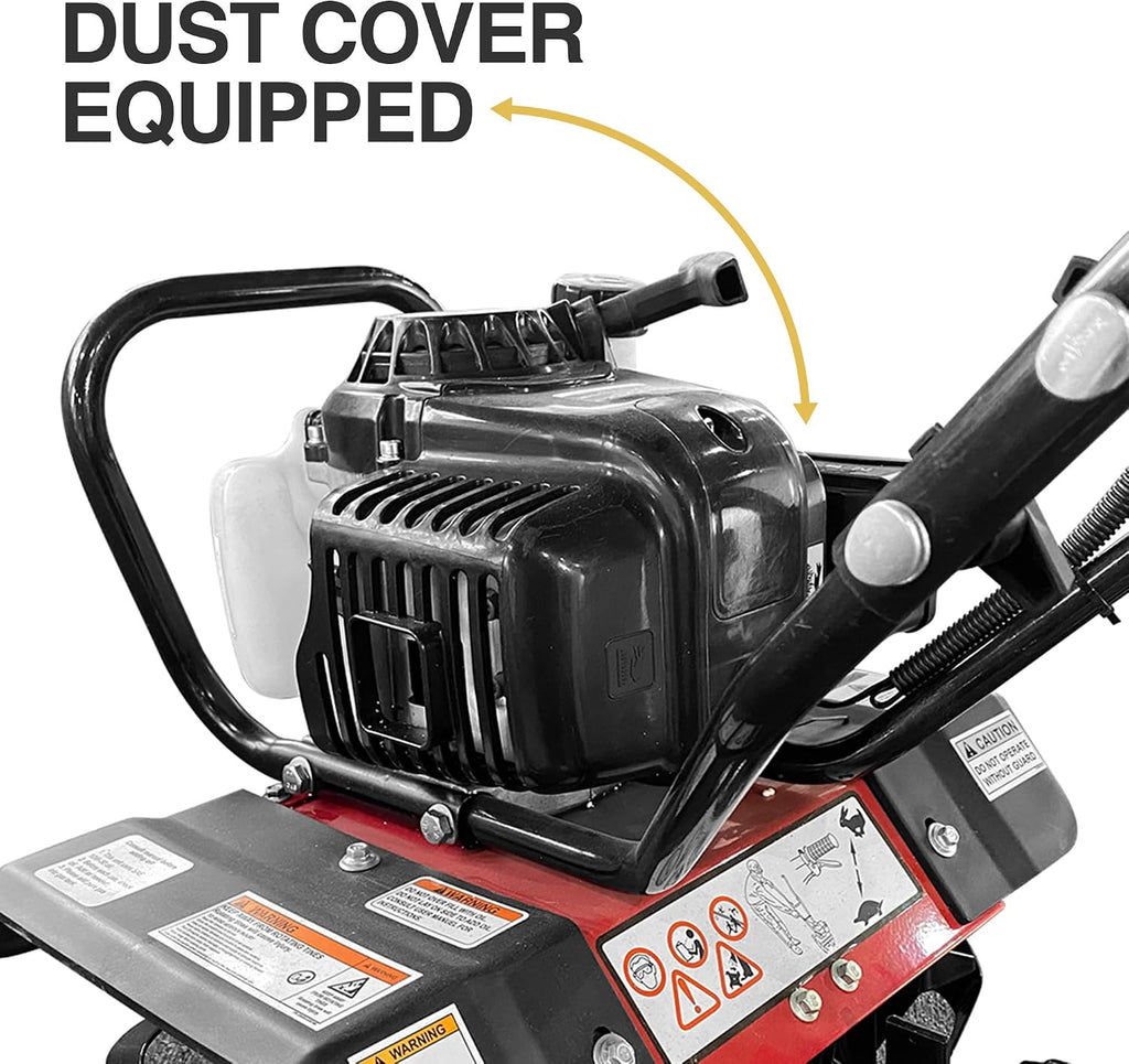 GardenTrax Upgraded Tiller 40cc 4-Cycle Multi-Function Mini Cultivator w/6 Durable Steel Tines