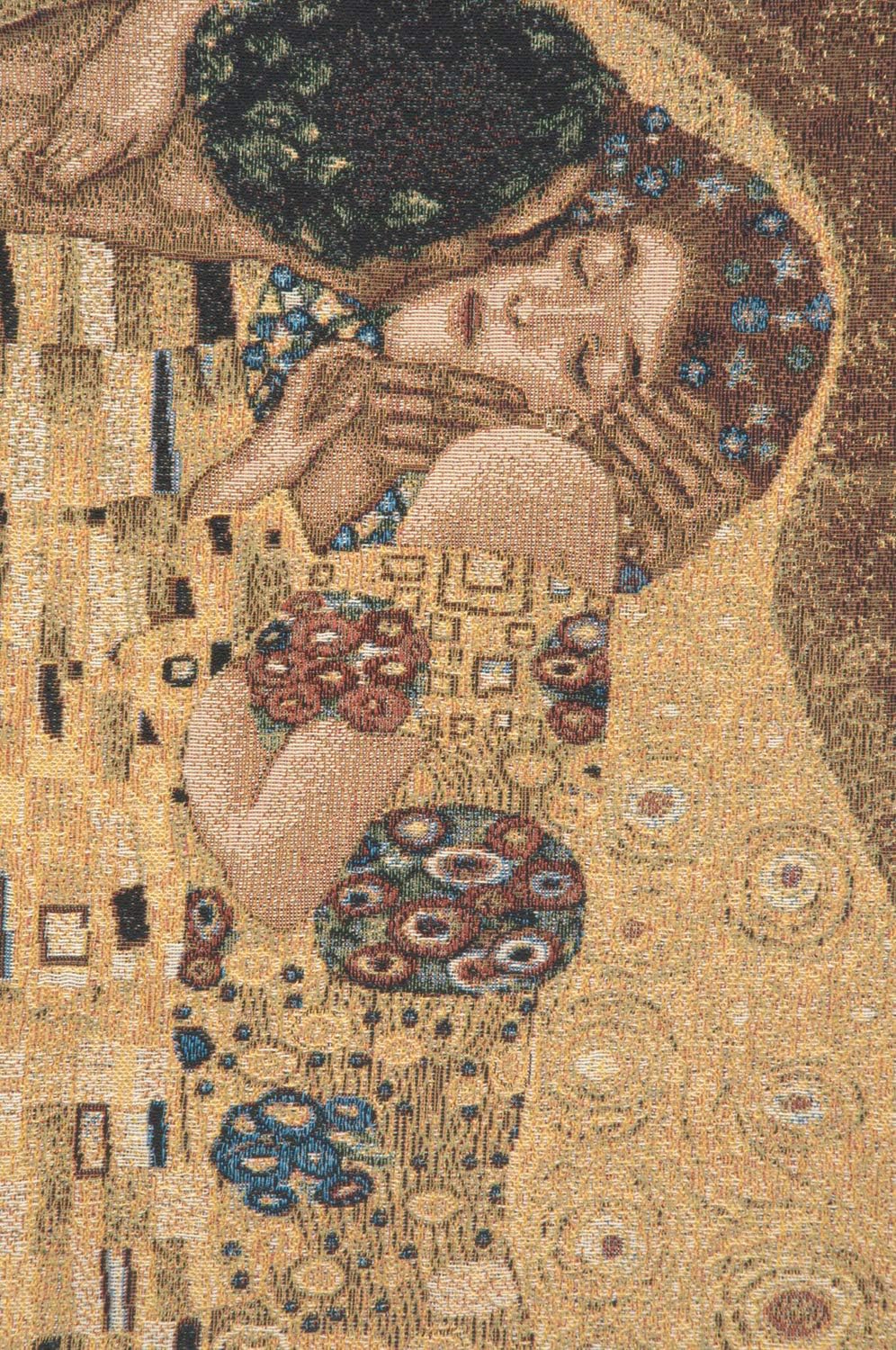 C Charlotte Home Furnishings Inc Kissed European Tapestry Wall Hanging | Viscose Cotton and Polyester Blend Wall Art | 28 in. x 28 in | Home Decor Accents | By Gustav Klimt