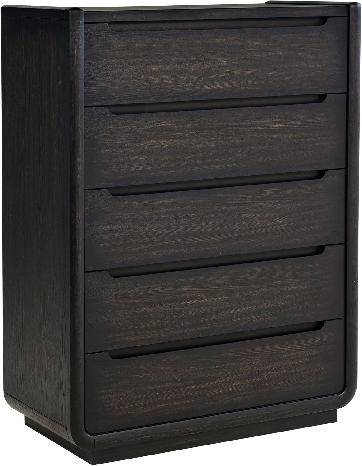 Coaster Home Furnishings - Leandro - Wood - 5-Drawer Chest with Recessed Pulls, Felt-Lined Top and Fully Enclosed Storage - Bedroom - Burnished Black - 222495
