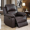 Manual Recliner Chair Set, Living Room Furniture Sets with Adjustable Footrests, Modern Single Reclining Sofa Chair, Leather Reclining Couches, Recliner Furniture for RV/Apartment(Brown)