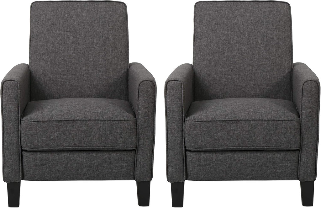 Christopher Knight Home Emmie Fabric Recliner (Set of 2), Smoke, Dark Brown
