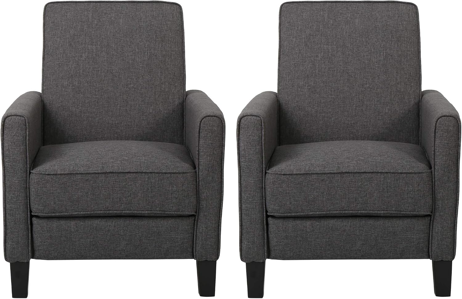 Christopher Knight Home Emmie Fabric Recliner (Set of 2), Smoke, Dark Brown