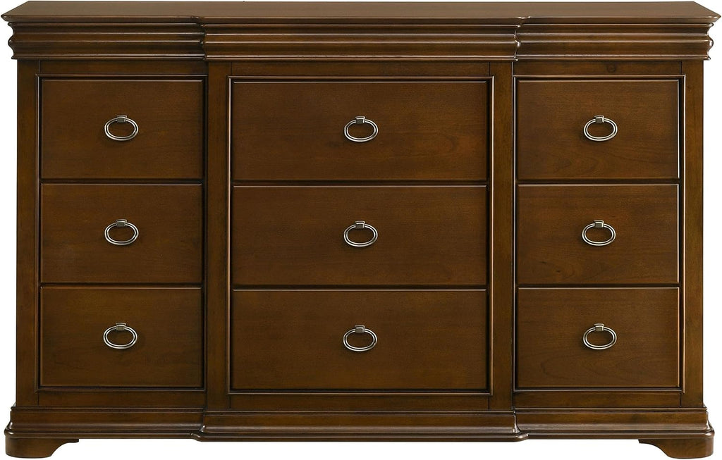 Coaster Home Furnishings - Garland - Wood - 11-Drawer Bedroom Dresser Cabinet with Two Hidden Drawers, Cedar-Lined Bottom Drawers and Traditional Style - Bedroom - Brown Cherry - 205303