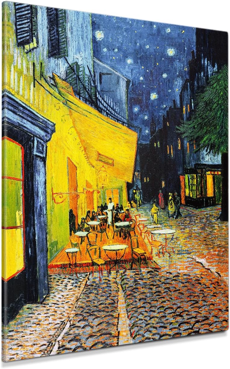 DECORARTS - Vincent Van Gogh Cafe Terrace at Night Large Canvas Art Giclee Print Gallery Wrapped Wall Art For Living Room Decor 30x40, Made In USA