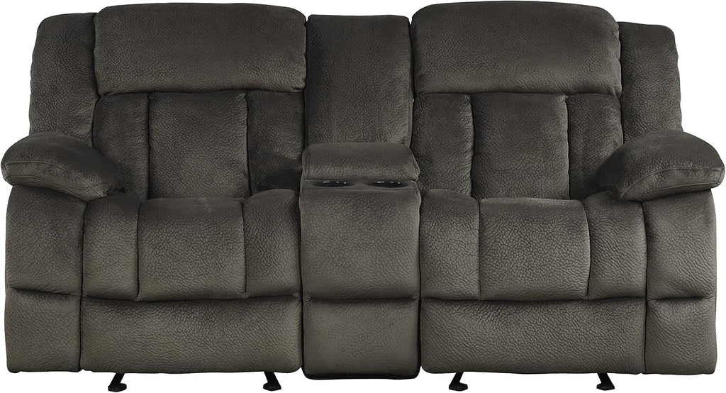 Lexicon Reclining Living Room Set, Manual Reclining Sofas, Couches for Living Room, Includes Reclining Sofa and Dual Glider Recliner Loveseat, 2-Piece Set, Chocolate
