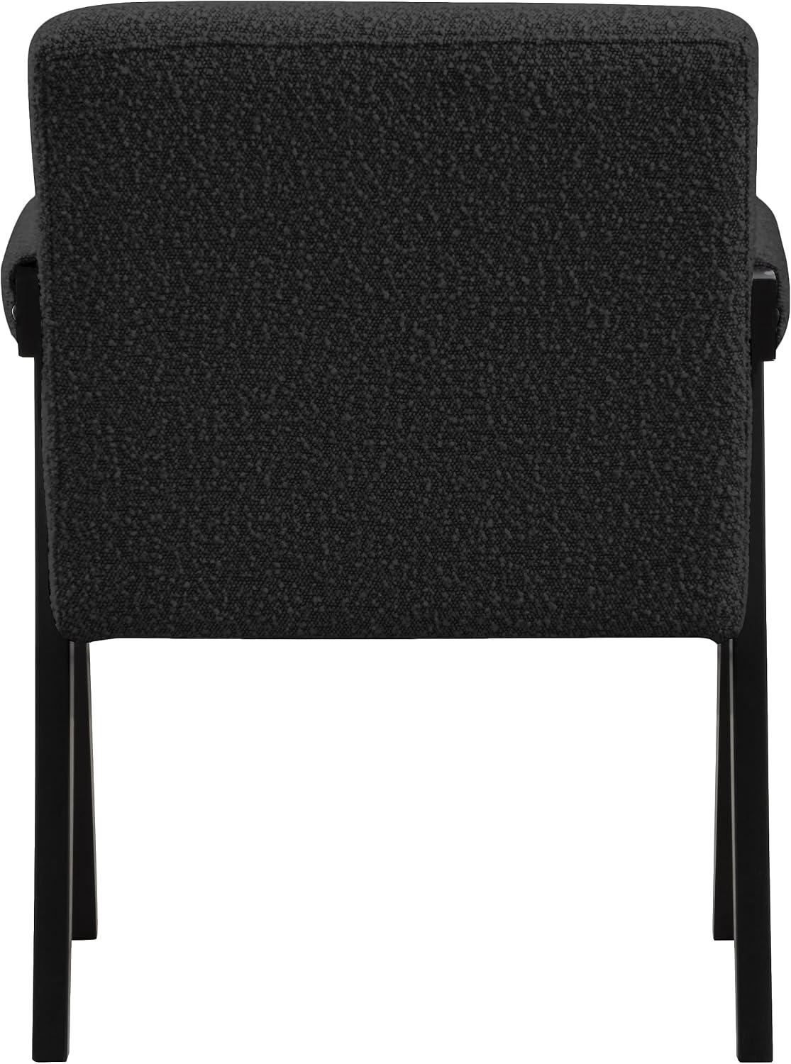 Meridian Furniture 481Black Woodloch Collection Mid-Century Modern Boucle Fabric Upholstered Accent Chair with Rich Black Boucle Fabric, Black Finish Solid Wood, 24.5' W x 23.5' D x 32' H, Black