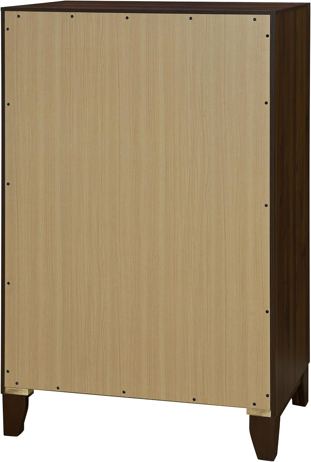 Coaster Home Furnishings - Welsley - Wood - 4-Drawer Chest with Gold Knobs, Mitered Trim and Angular Block Legs - Transitional - Bedroom - Walnut - 223445