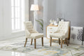 Roundhill Furniture Button Tufted Solid Wood Wingback Hostess Chairs with Nail Heads, Set of 2, Tan, White, 'Tan, 24D x 22W x 39H in