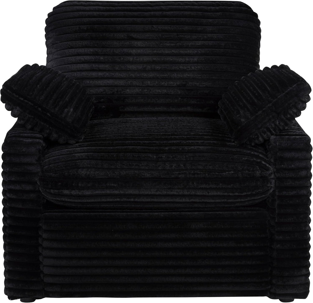 Coaster Home Furnishings - Collins - Wood and Fabric - Power Recliner with Horizontal Tufted Detail, Padded Arms, and Reversible Cushions - Living Room - Black - 610363P