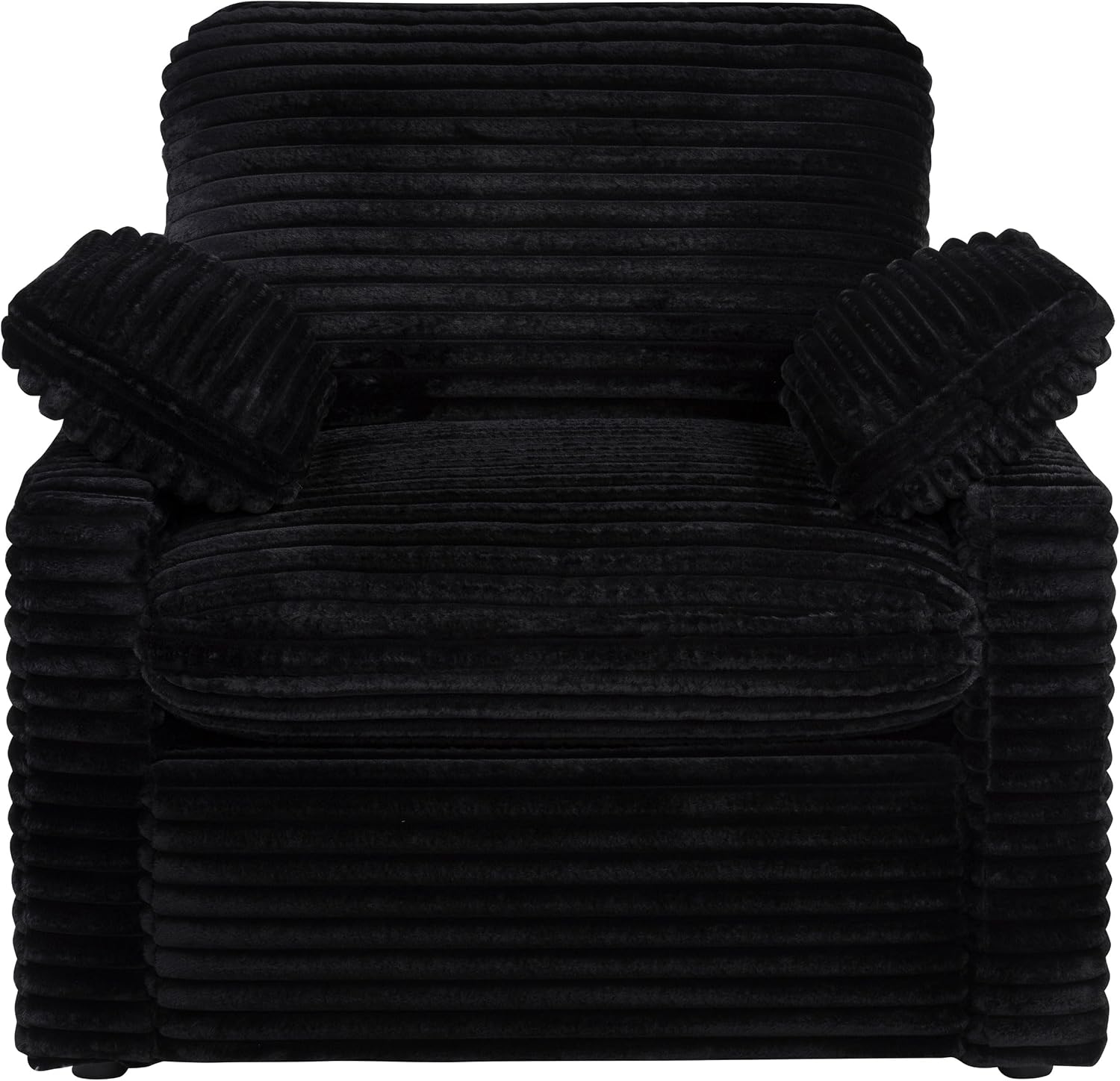 Coaster Home Furnishings - Collins - Wood and Fabric - Power Recliner with Horizontal Tufted Detail, Padded Arms, and Reversible Cushions - Living Room - Black - 610363P