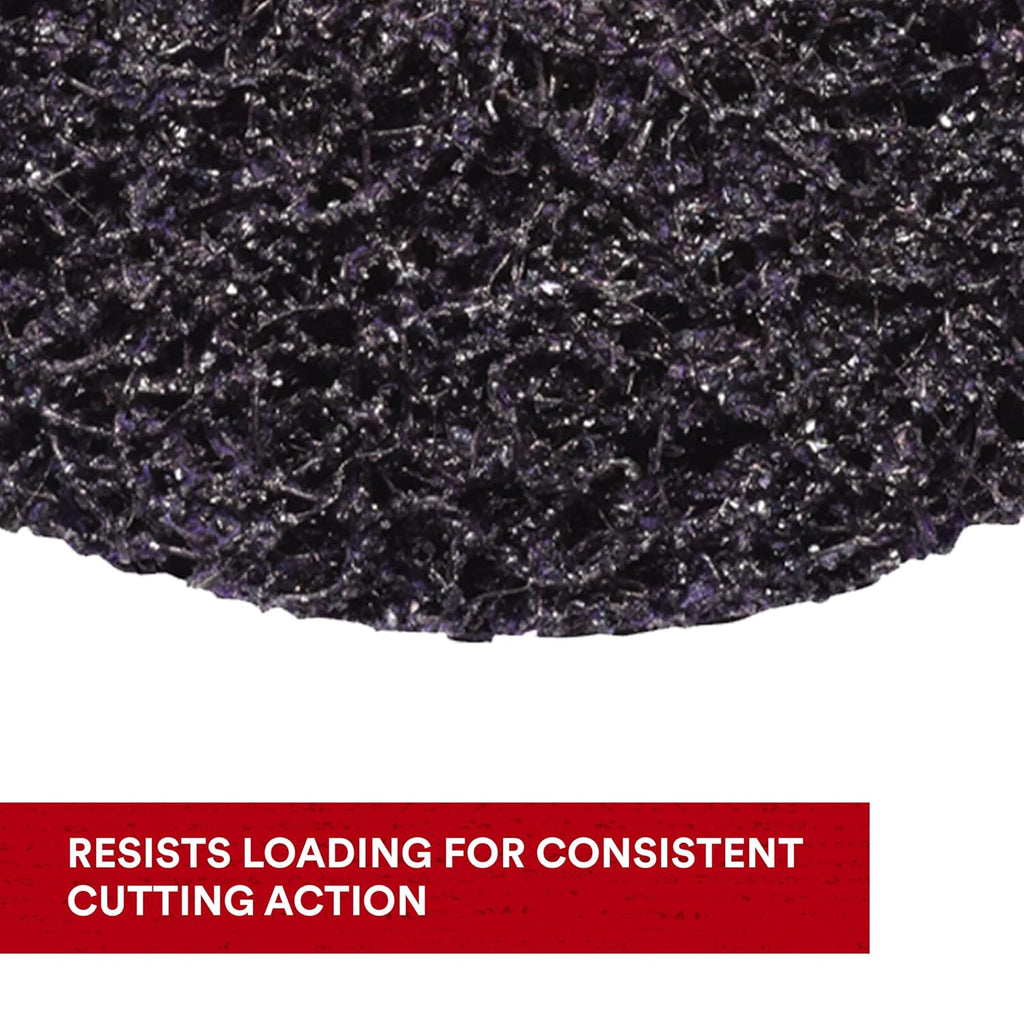 3M Scotch-Brite Clean and Strip XT Pro Disc, XO-DC, SiC Extra Coarse, T27, 5 in x 5/8'-11, Pack of 10, Silicon Carbide Cuts Aggressively and Leaves a Fine Finish, Resists Loading, Purple