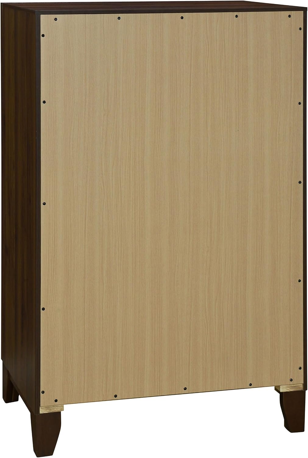 Coaster Home Furnishings - Welsley - Wood - 4-Drawer Chest with Gold Knobs, Mitered Trim and Angular Block Legs - Transitional - Bedroom - Walnut - 223445