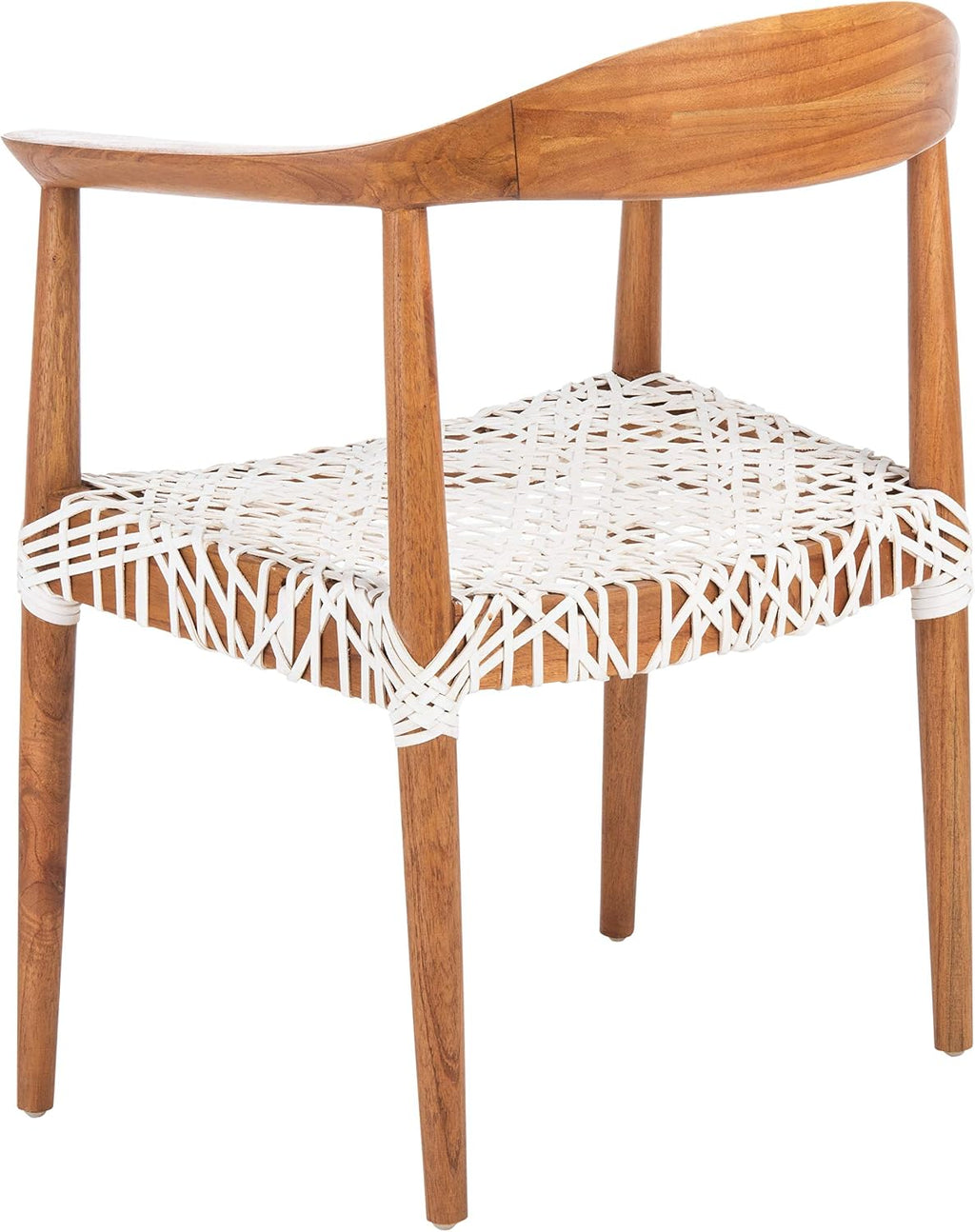Safavieh Home Collection Juneau Leather Woven Natural and Off-White Accent Chair
