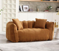 KEIKI Chenille Loveseat Giant Bean Bag Sleeper Sofa Chair, Upholstered Lazy Floor Couch with Pillows, High Resilience Foam Comfy Reading Chaise Lounge Recliner for Living Room Bedroom, Khaki