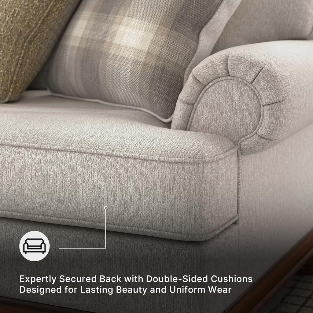 Signature Design by Ashley Stoughton Transitional Oversized Chair with Reversible Cushions and Rolled Arms, Light Gray