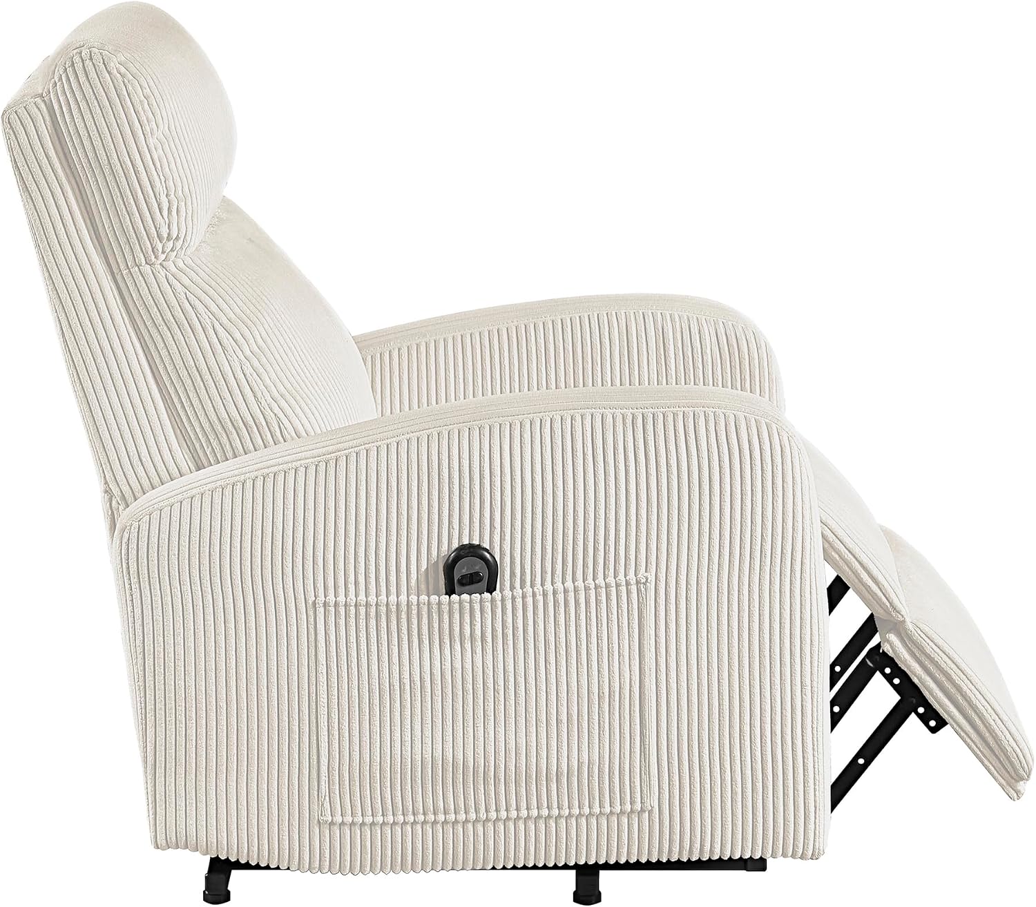 Lexicon Power Lift Recliner Chair for Elderly with Remote Control, Gentle Lift Motion, Side Pocket Armrest, Corduroy Upholstered Electric Recliner for Living Room/Bedroom, Easy Assembly, Beige