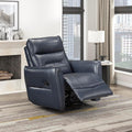 Lexicon Swivel Glider Reclining Chair, Top Grain Leather Match Manual Recliner, Comfy Nursery Glider Recliner, Swivel Reclining Chair for Living Room/Office/Bedroom/Apartment, Dark Blue