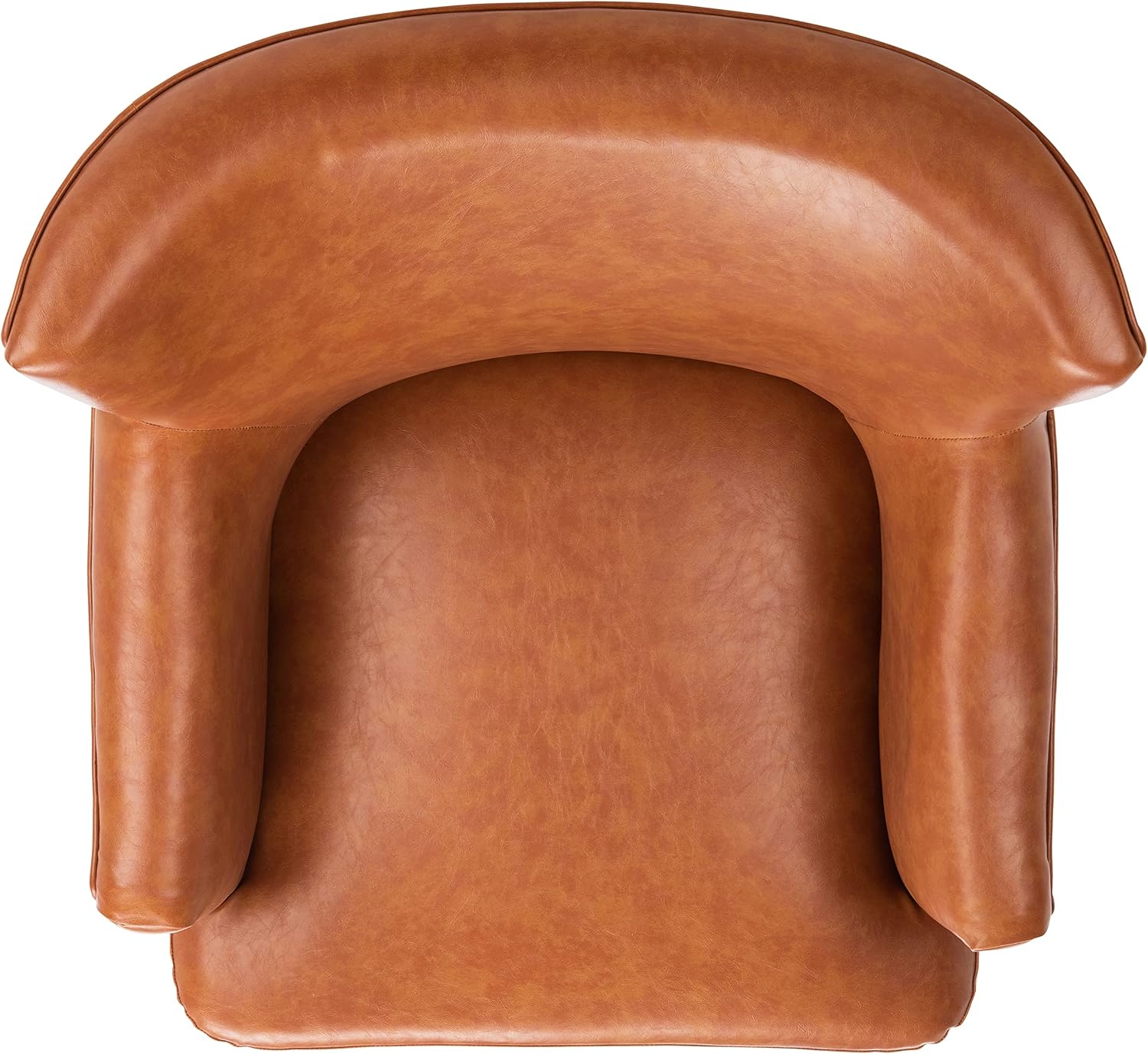 SAFAVIEH Home Collection Delfino Cognac Faux Leather/Natural Accent Chair