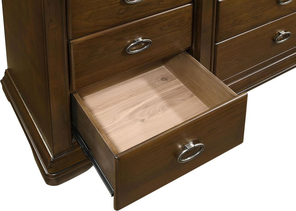 Coaster Home Furnishings - Garland - Wood - 11-Drawer Bedroom Dresser Cabinet with Two Hidden Drawers, Cedar-Lined Bottom Drawers and Traditional Style - Bedroom - Brown Cherry - 205303