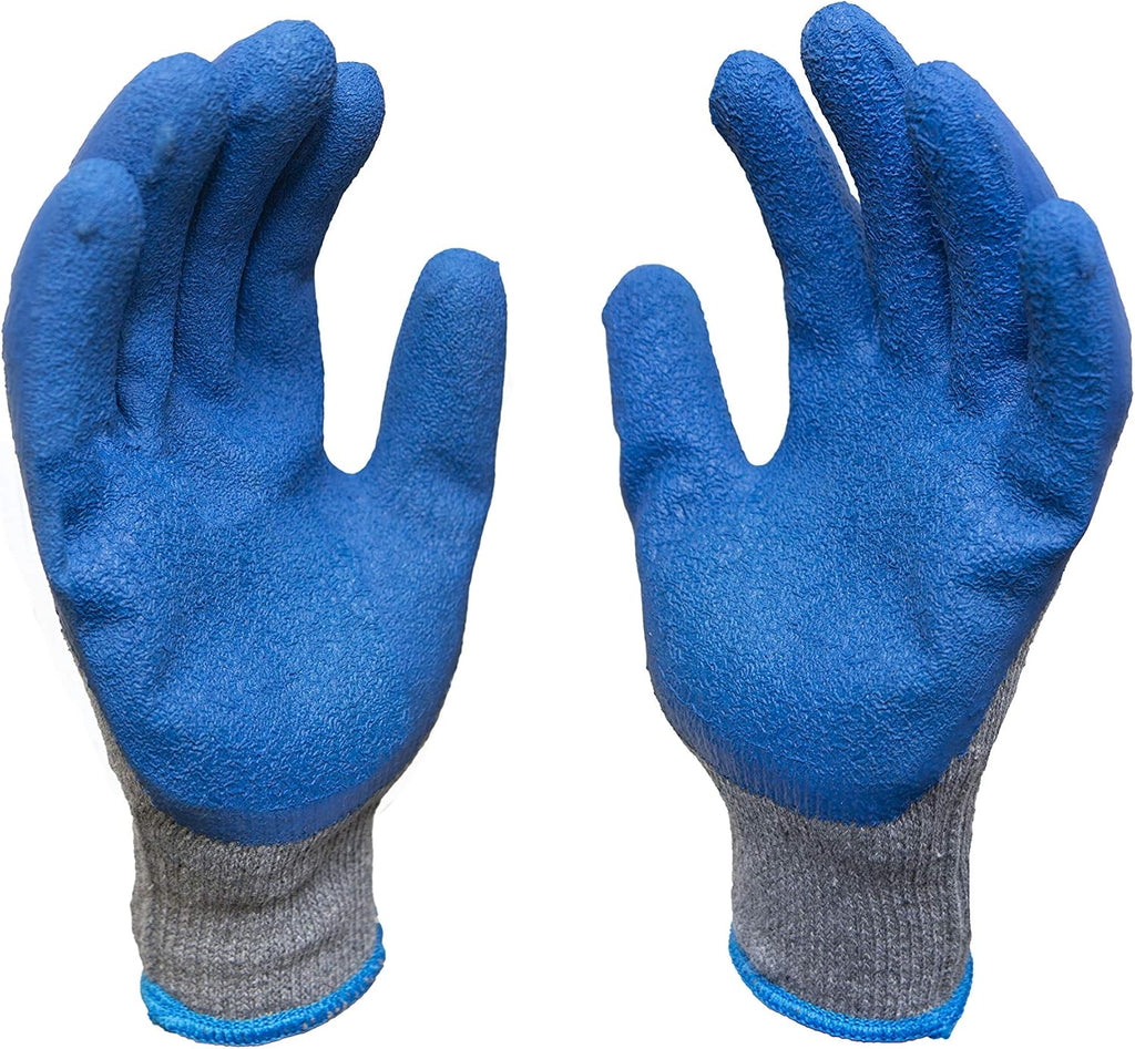 G & F Products - 3100S-10 120 Pairs Small Rubber Latex Double Coated Work Gloves for Construction, gardening gloves, heavy duty Cotton Blend Blue