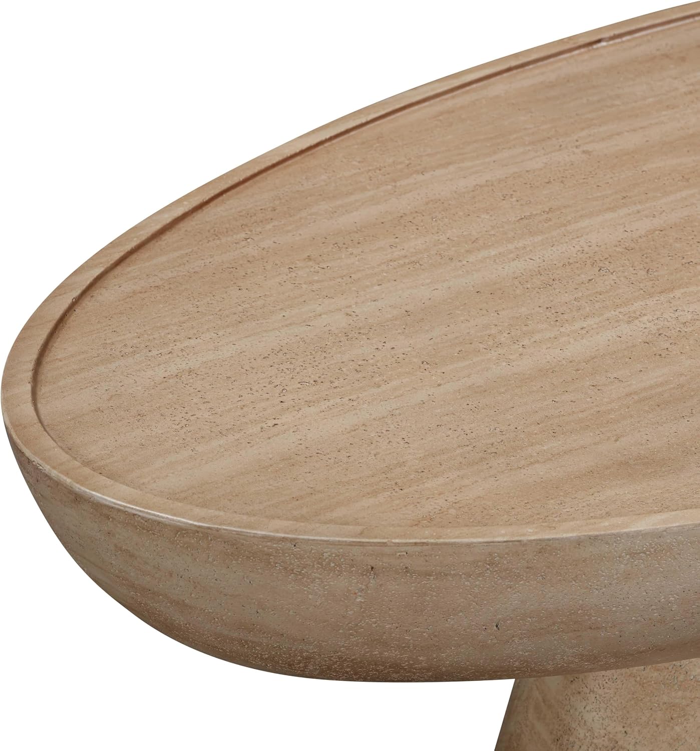 Tov Furniture Eclipse Textured Faux Travertine Indoor/Outdoor Coffee Table