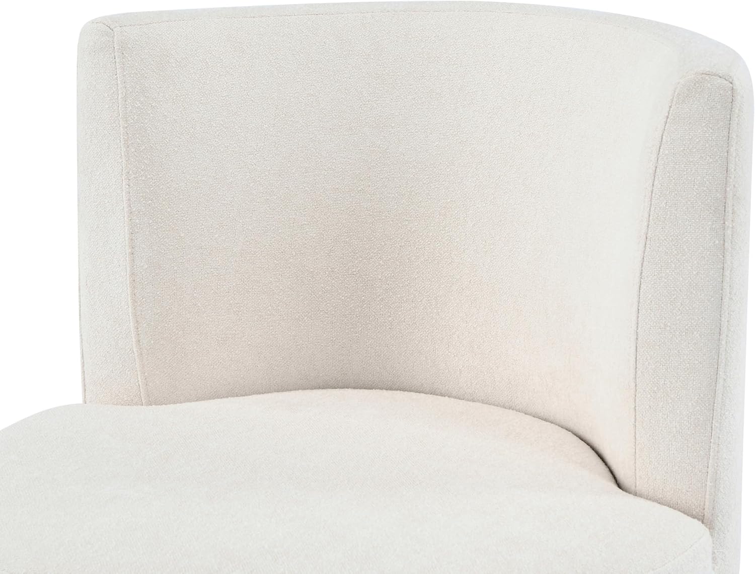 Christopher Knight Home Silla Modern Upholstered 360° Swivel Accent Chair, Wooden Living Room Slipper Chair with Rotation, Comfy Reading Chair for Bedroom, Light Beige