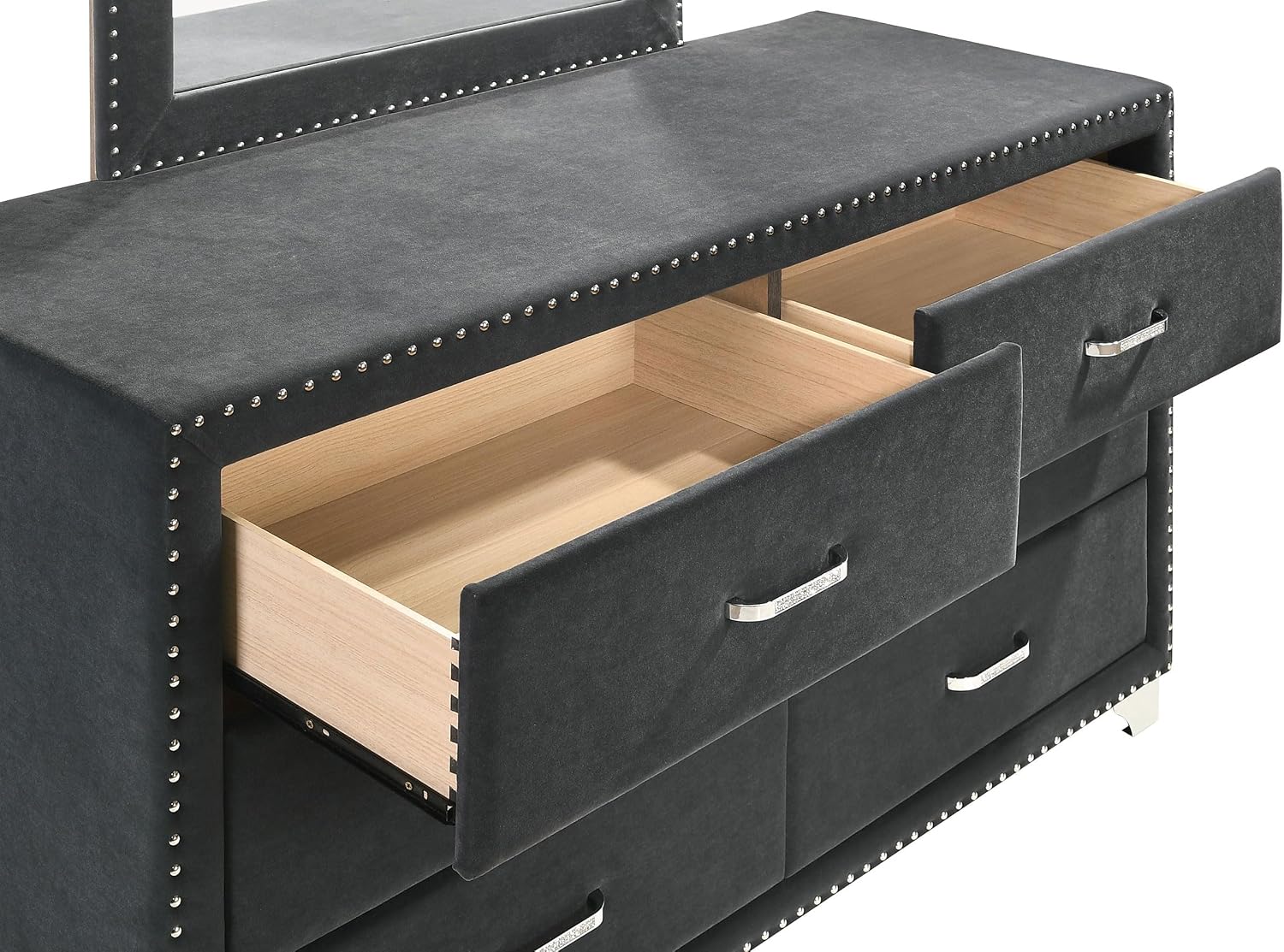 Coaster Home Furnishings Melody Modern Classic 60-inch 6-Drawer Bedroom Dresser Clothing Storage Cabinet Wide Chest of Drawers Organizer Unit Grey 223383