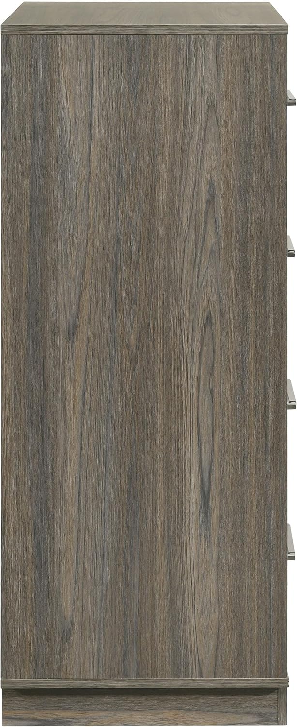 Coaster Home Furnishings - Fenwick - Melamine - 4-Drawer Chest with Antique Nickel Handles, Metal Extension Glides and Floating Base - Contemporary - Bedroom - Grey Oak - 224985