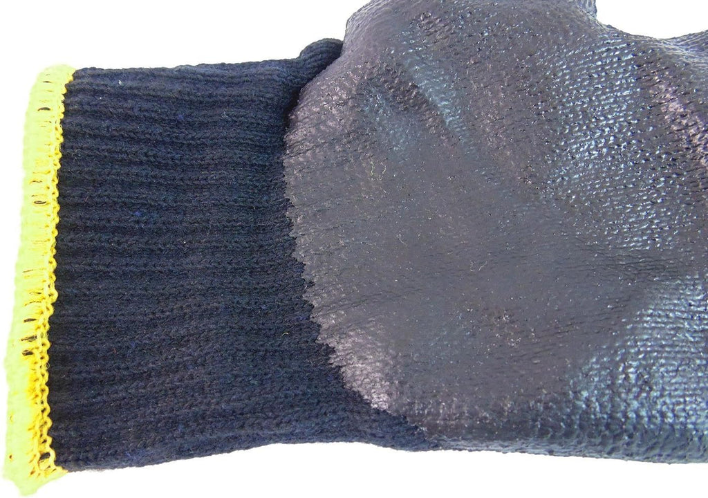 Heavy Duty Premium Knit Latex Palm Gloves, Double Dipped Coating, Black/Black (BGEBBLK,300)