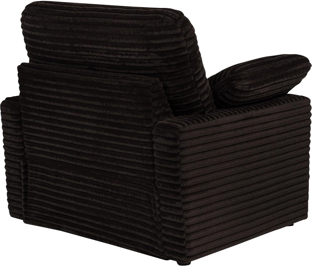 Coaster Home Furnishings - Collins - Wood and Fabric - Power Recliner with Horizontal Tufted Detail, Padded Arms, and Reversible Cushions - Living Room - Chocolate Brown - 610353P