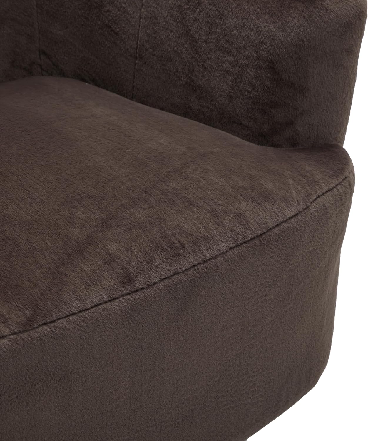 Christopher Knight Home Manie Plush Fabric 360° Swivel Accent Chair, Solid Wood Living Room Swivel Barrel Chair, Rotating Single Lounge Sofa, Comfy Reading Armchair, Dark Brown