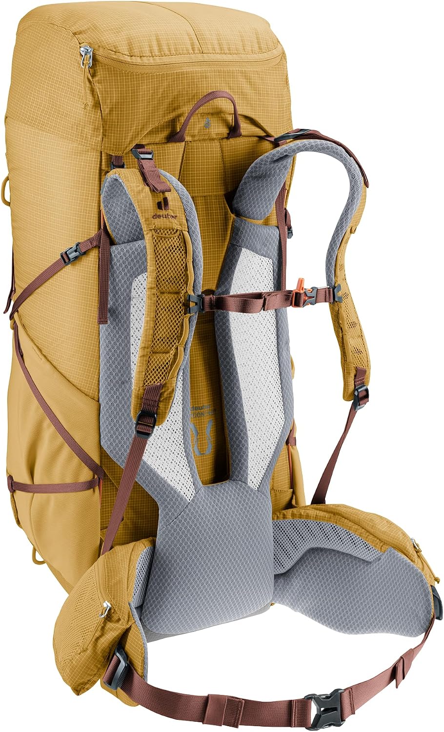 Deuter Aircontact Ultra 50 + 5L Lightweight Thru-Hiker Backpack for Backpacking & Long-Distance Hiking & Travel - Savanna-Raisin