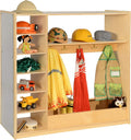 Wood Designs Baltic Birch Wooden Toddlers Fashion Pretend Dress-Up Station with 6 Shelves, Montessori Kids Room Furniture with Mirror & Hooks for Costume Storage