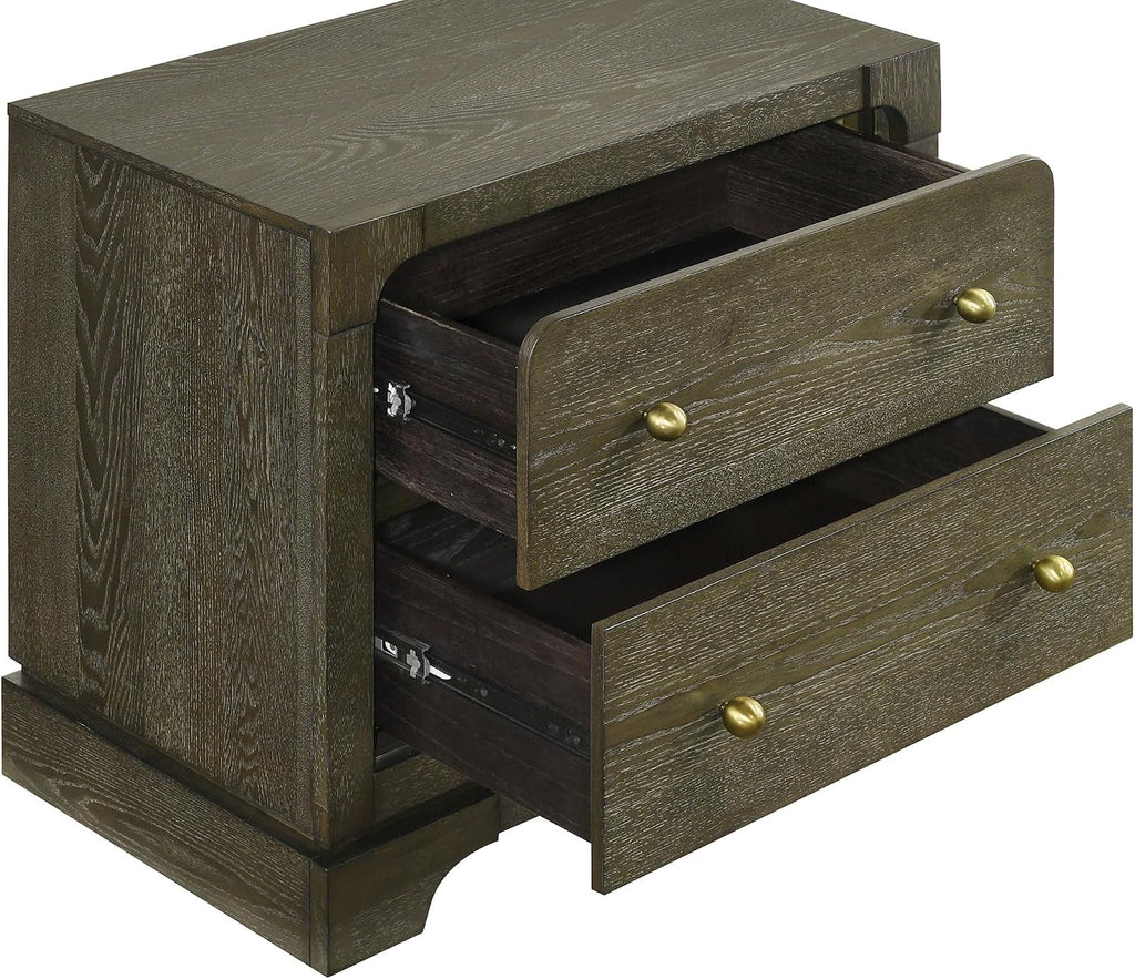 Coaster Home Furnishings Gran Park Modern Classic Wood 2-Drawer Bedroom Nightstand Bedside Table Organizer Unit Dark Cocoa 224932
