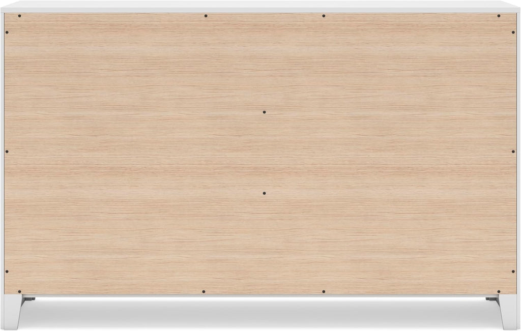 Signature Design by Ashley Binterglen Casual Coastal Six-Drawer Dresser with Dovetail Construction for Bedroom, White Finish, 57.13' W x 16.38' D x 35.5' H