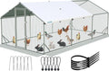 Quictent Large Metal Chicken Coop Run for 30+ Poultry with Side Hardware Cloth & Waterproof Cover, Advanced Series Outdoor Walk-in Cage Hen Duck Rabbit Dog Pen Yard Farm House, 18x9x6.6FT