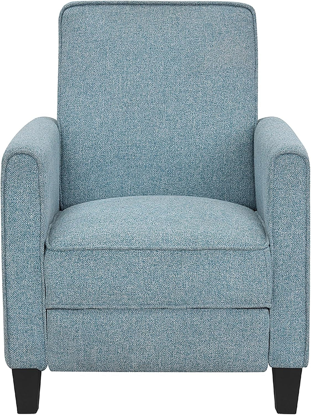 24/7 Shop at Home Mulvane Modern Recliner Chair with Push Back & Foot Rest, Single Couch with Fabric Upholstered & Plastic Legs, Sofa Reclinable Individual for Bedroom, Living Room, Home Office, Blue