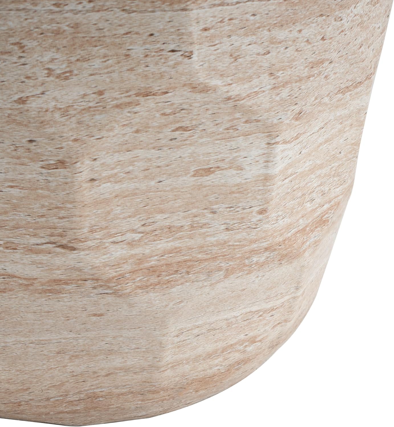 Christopher Knight Home Jaym 18.25' H Indoor Outdoor Accent Side Table, Patio Decorative End Table, Polygon Lightweight Concrete Garden Stool for Patio Balcony & Garden Decor, Travertine