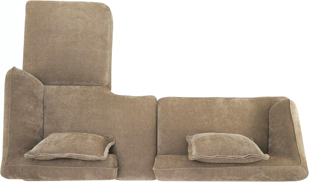 Christopher Knight Home Zacha 121' Modular L-Shape Sofa Couch with Chaise Lounge, Modern Boneless Sofa for Living Room, Fabric Upholstered Cloud Couch with Deep Seat, Dark Beige