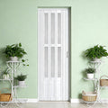 32X80in Accordion Doors Interior,White PVC Folding Door with Handle & Latch, for Closet & Kitchen,Complete Hardware Kit Easy to Install