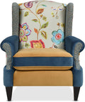 Jennifer Taylor Home Anya Eclectic Floral Patchwork Boho Chic Wingback Large Living Room Lounge Accent Arm Chair