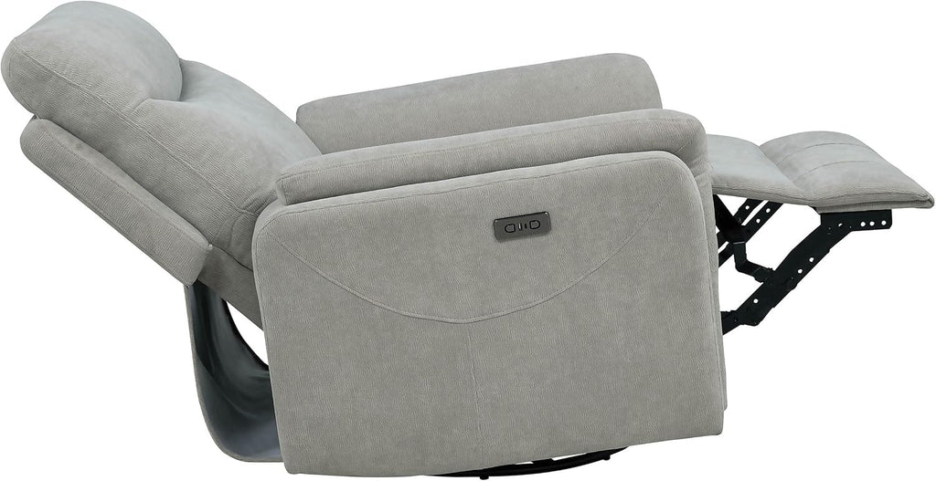 Coaster Home Furnishings - Adler - Upholstered Power Swivel Glider Recliner with Built-in Control Panel, Dual USB Ports, Foam Cushion and Transitional Style - Living Room - Ivory - 610423P