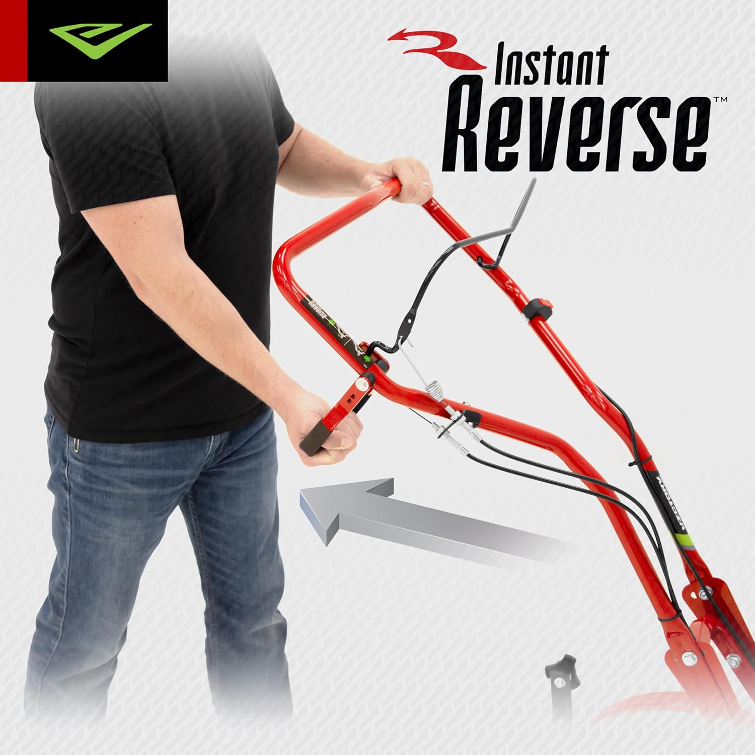 EARTHQUAKE Victory Rear Tine Tiller, Powerful 209cc 4-Cycle Viper Engine, Rugged Bronze Gear Transmission, Counter-Rotating Tines, Instant Reverse, Pneumatic Wheels, Model: 39381, Red/Black