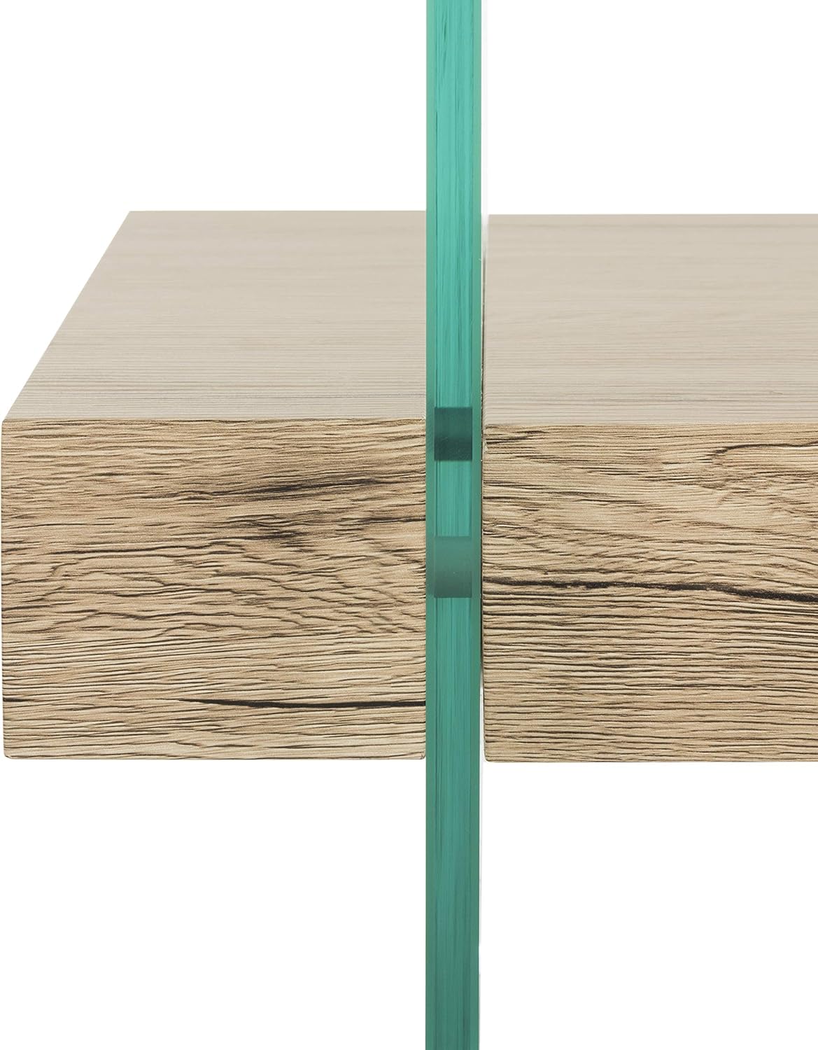 SAFAVIEH Home Collection – Kayley Rectangular Glass Coffee Table with Wood Shelf, Modern Open Frame Accent Table for Living Room (COF7004A)