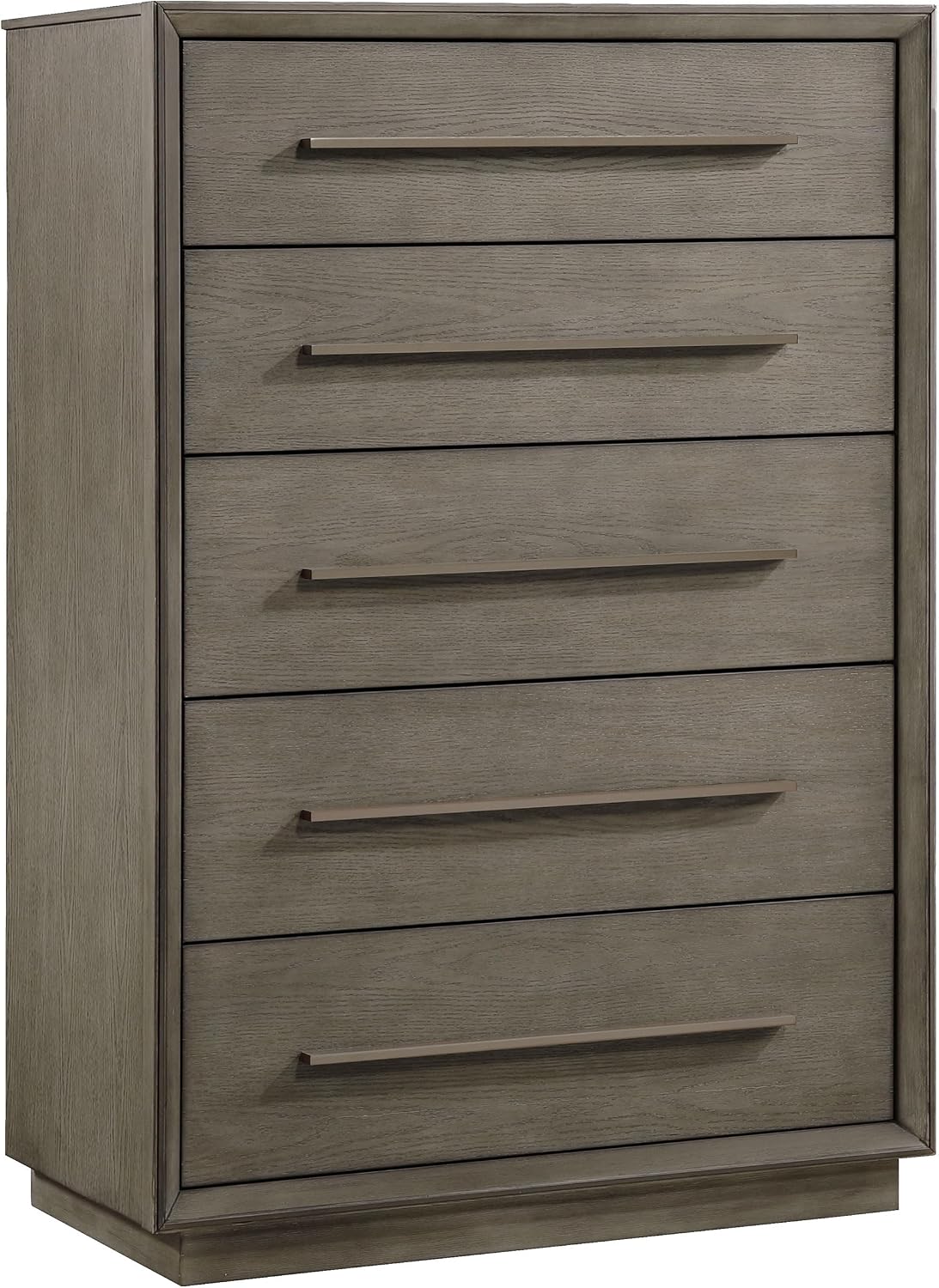 Coaster Home Furnishings - Durango - Wood - 5-Drawer Chest with Long Bar Pulls, Flat Panel Front, Linear Handles and Mitered Trim - Contemporary - Bedroom - Taupe Oak - 223275