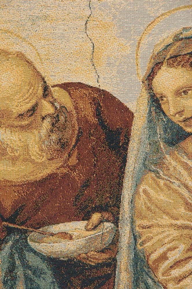 Charlotte Home Furnishings Inc. Madonna Della Pappa Italian Tapestry Wall Hanging 22 X 25 Inch Viscose Cotton And Polyester Blend Wall Art Perfect for Home Decor And Wall Decor By Paolo Veronese