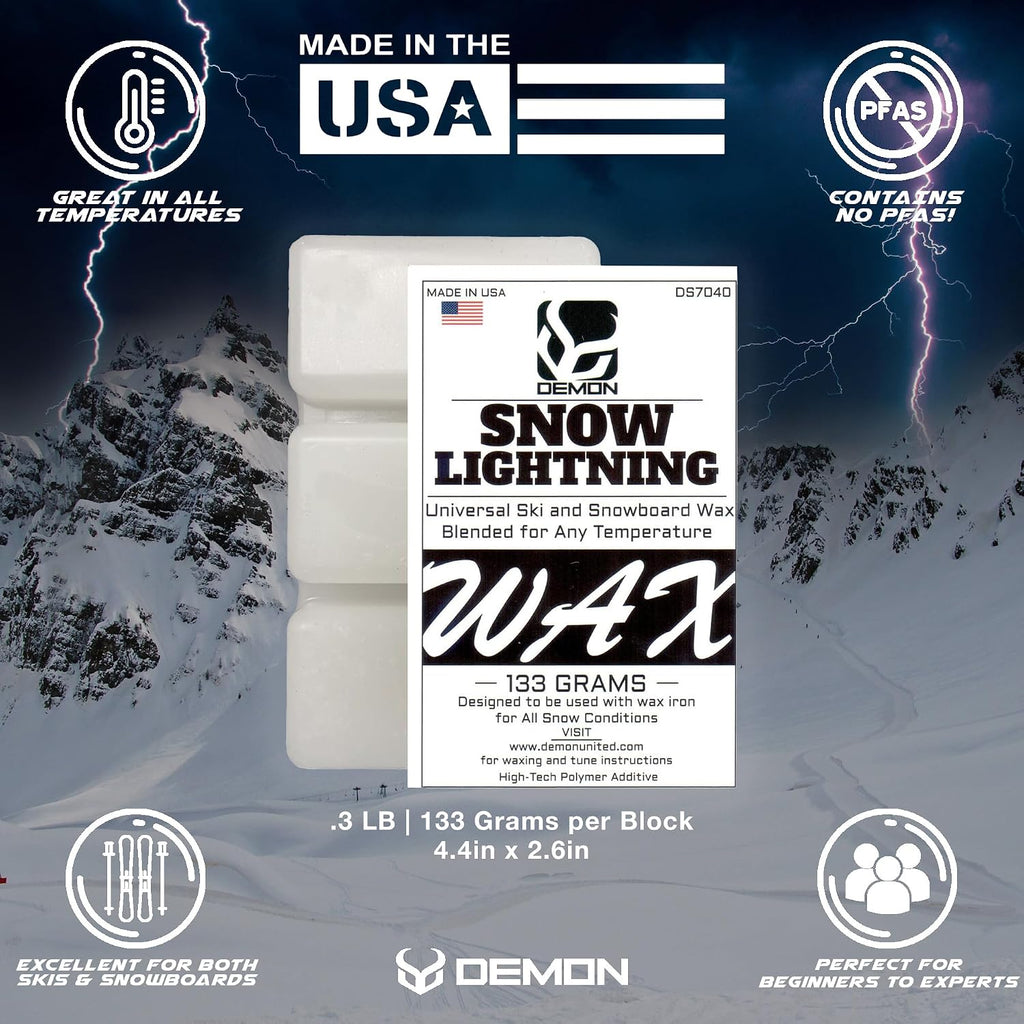 Demon United Total Ski and Snowboard Tuning Kit with Made in USA All Season Wax and Ski and Snowboard Ultra Vise for Tuning